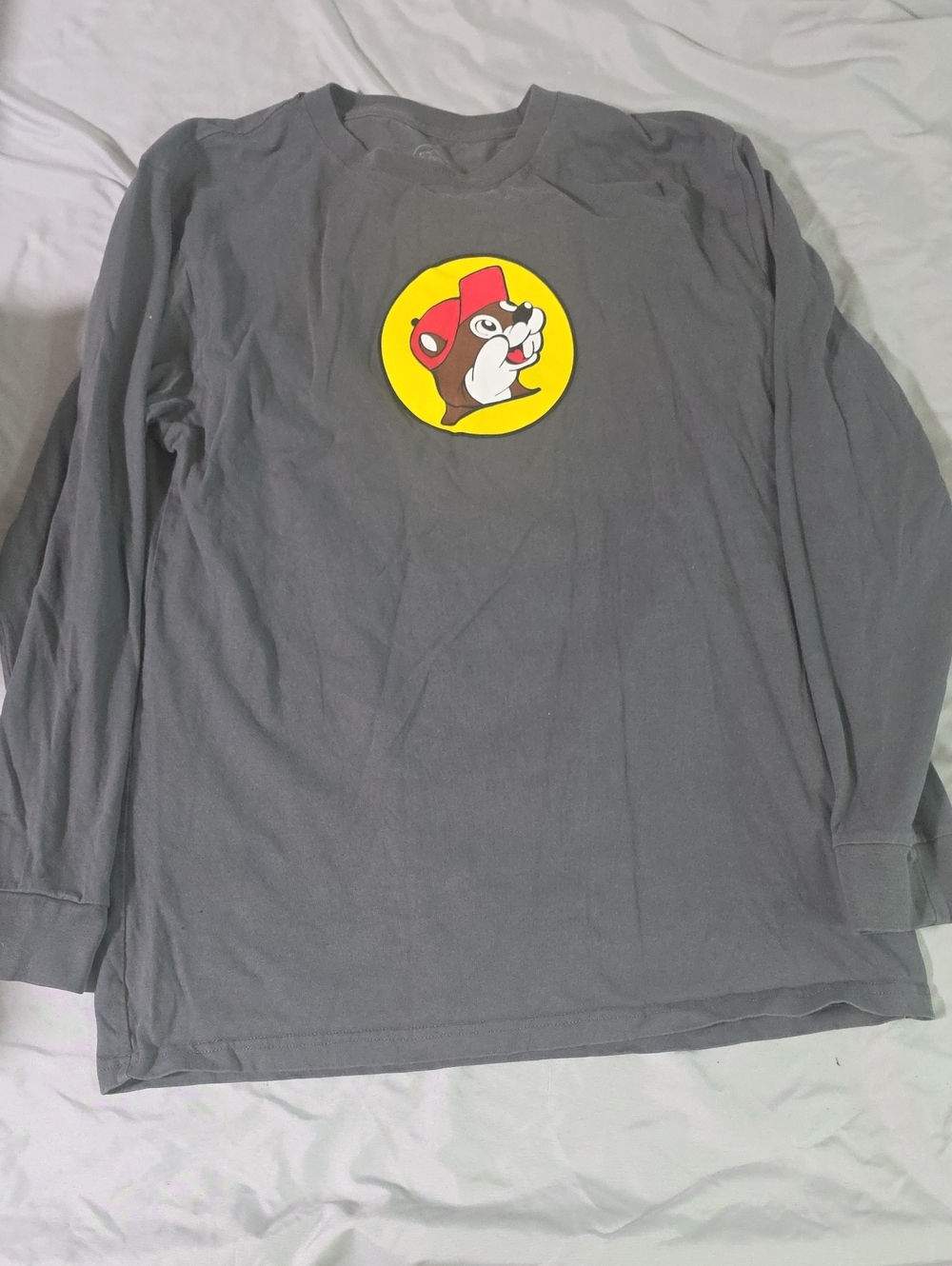 Buc-ee's Men's Gray Long Sleeve Logo Tee